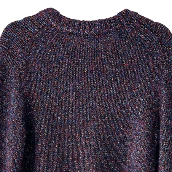 MADEWELL | NWOT METALLIC SHIMMER CREWNECK PULLOVER SWEATER PURPLE | LARGE - Picture 10 of 11